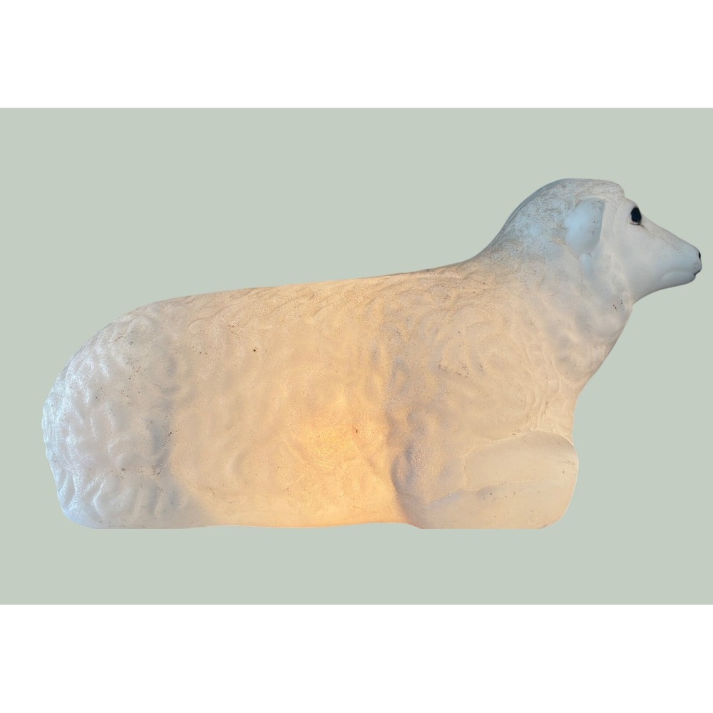 Vintage  Blow Mold Lamb Sheep Nativity Christmas Decor 18"